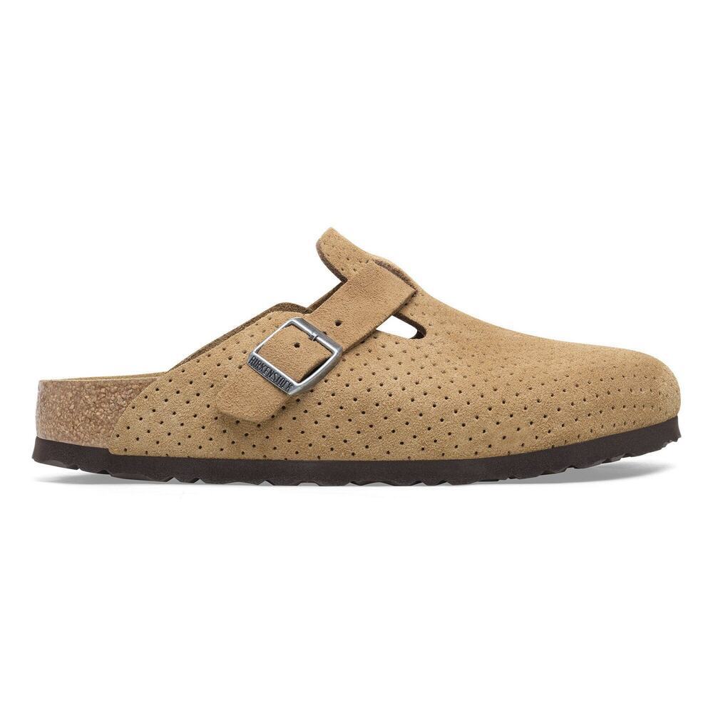 NEW Birkenstock Boston Emboss Dots New Beige Suede Clogs 42 Narrow Fit Comfort - Picture 3 of 16